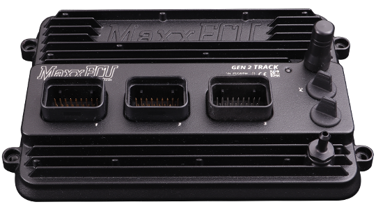 MaxxECU GEN2 TRACK next-generation IP68 V8 ECU, front view