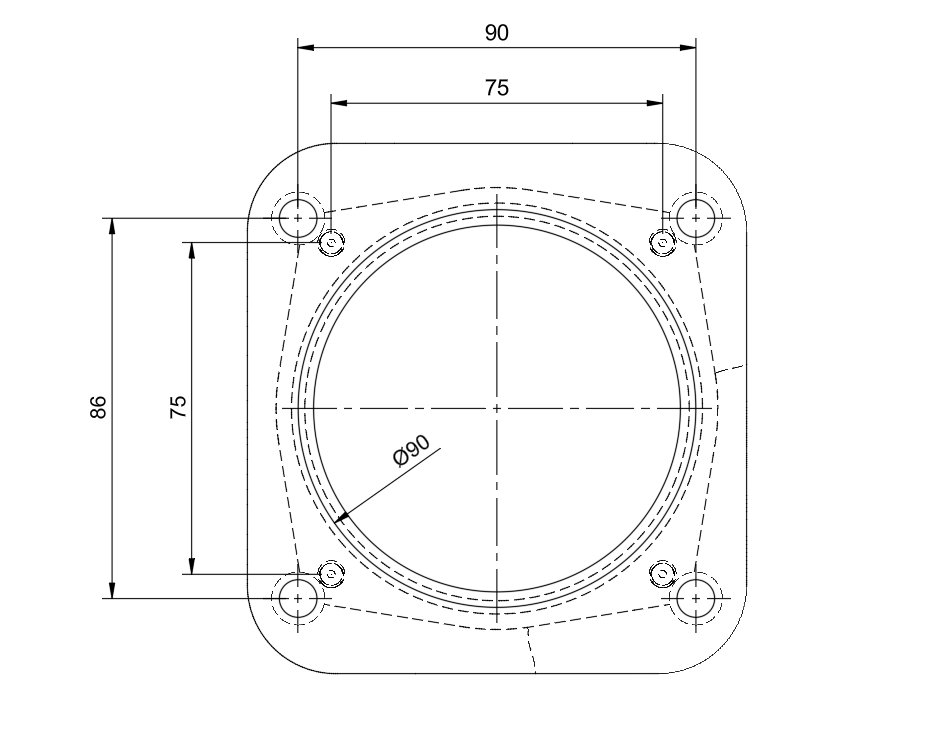 Bosch 82mm DBW Throttle Body Adapter – 90×86mm Intake Manifold Secondary image