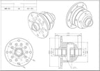 Tenaci torsen differential (TBM-404) for BMW 3-serie 168 mm