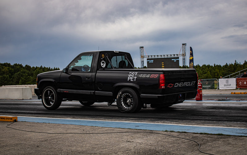 Chevrolet C1500 454 SS launching at a drag race