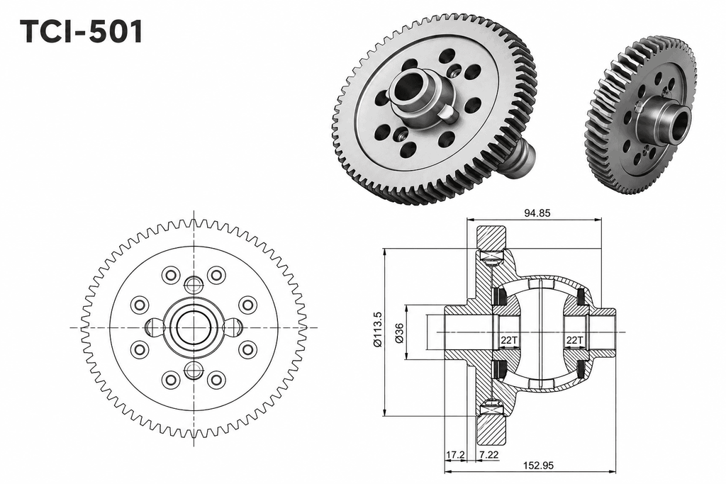 Tenaci LSD plate type differential for Peugeot 206 1.6L 04 with gear ratio 4:923