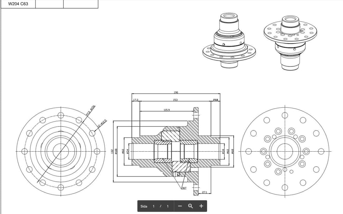 Tenaci Torsen Differential - Mercedes AMG C55 / C63 - W203 / W204